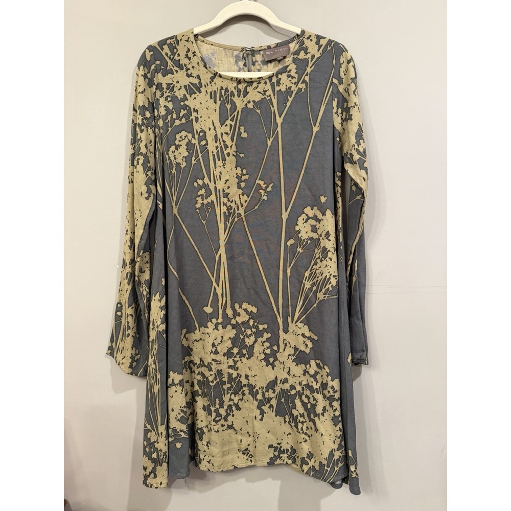 Bel Kazan Anthropologie Lagenlook Art To Wear Grey Tree Branch Tunic Top Sz M